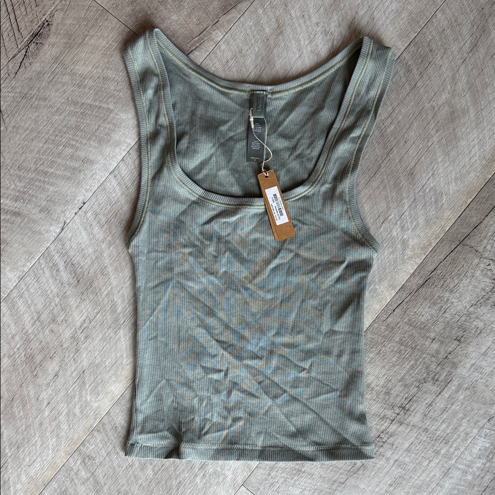 SKIMS Sage Ribbed Tank Top